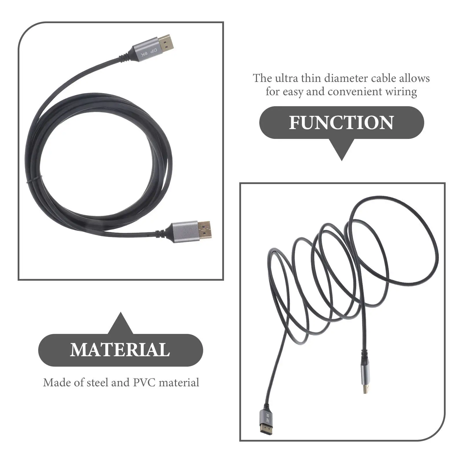 

3M Cable 8K Display Port Extension Male to Male for Monitor Computer Support 60Hz Ultra Slim Flexible Video Accessory