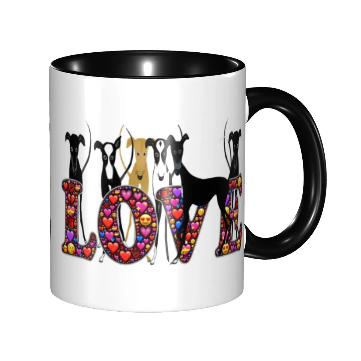 

DIY Love Hounds Ceramic Mugs Custom Greyhound Whippet Sighthound Dog Coffee Cup Creative Present