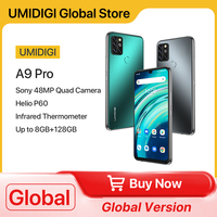 UMIDIGI A9 Pro Android Smartphone Unlocked 32/48MP Quad Camera 8GB 128GB Helio P60 6.3\