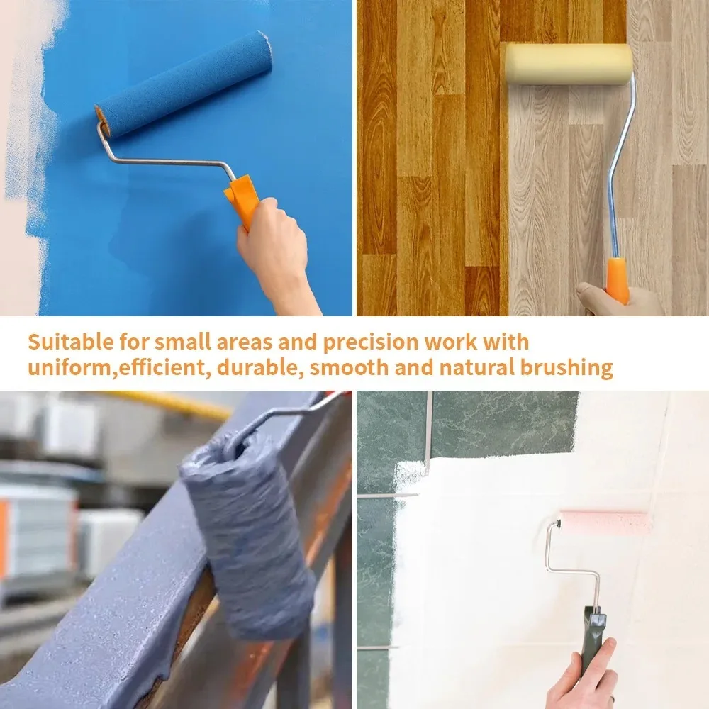 10 Buah 100Mm Mini Putih Tahan Lama Busa Cat Rol Lengan Lukisan Dekorasi Spons Rol Set Seni Perlengkapan Lukisan