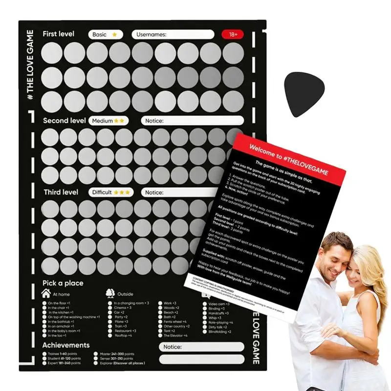 100 Things To Do Between Couples Scratch Off Posters Couples Games 100 Dates Ideas Scratch Off List Valentine\'s Date Night Gifts