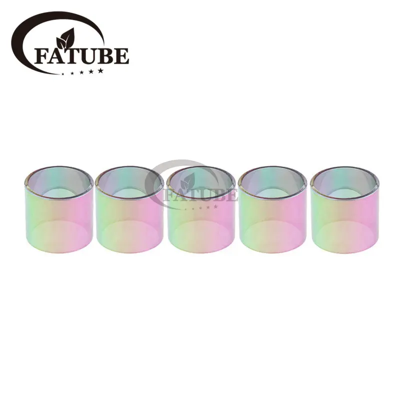 FATUBE 5pcs Straight Mini BUBBLE Glass Cups for Dead Rabbit V3 3 Bulb GLASS TUBE Rainbow Transparent Semirainbow