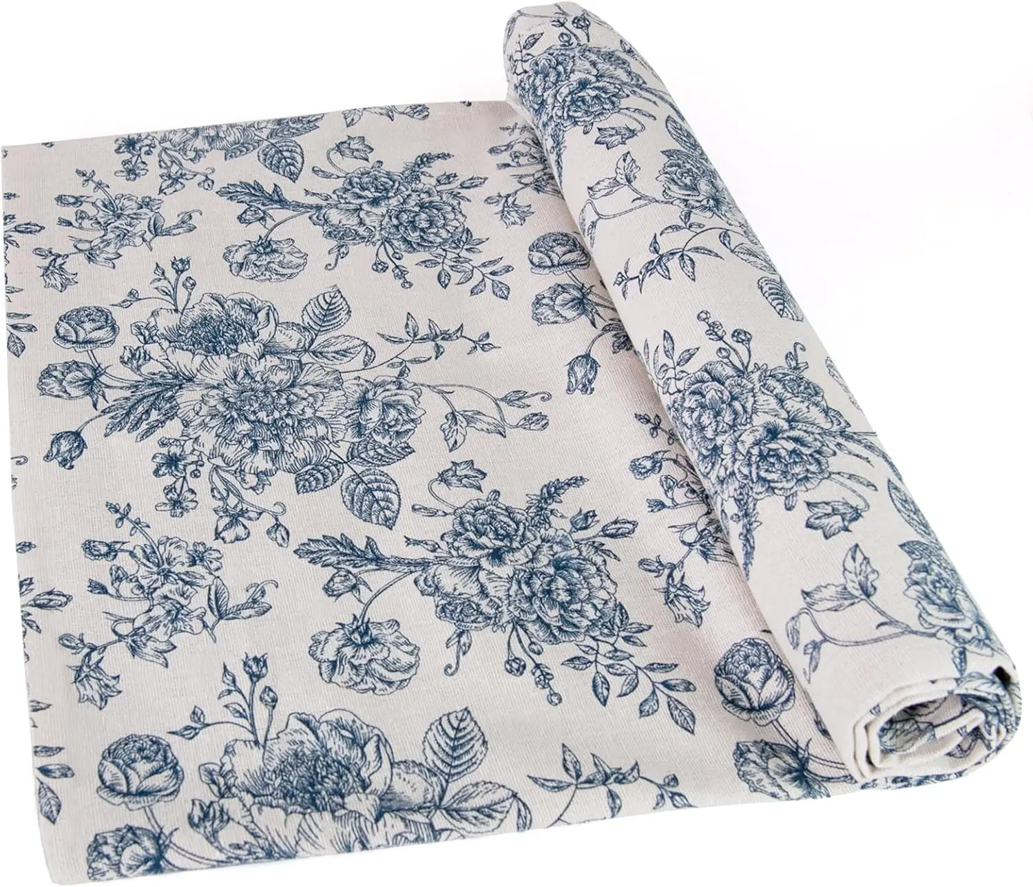 

Linen Fabric Floral Pattern by The Yard- Precut 1 M 60 Inch Width for Sewing DIY Crafting Quilting Sofa Tablecloth Curtain Cloth