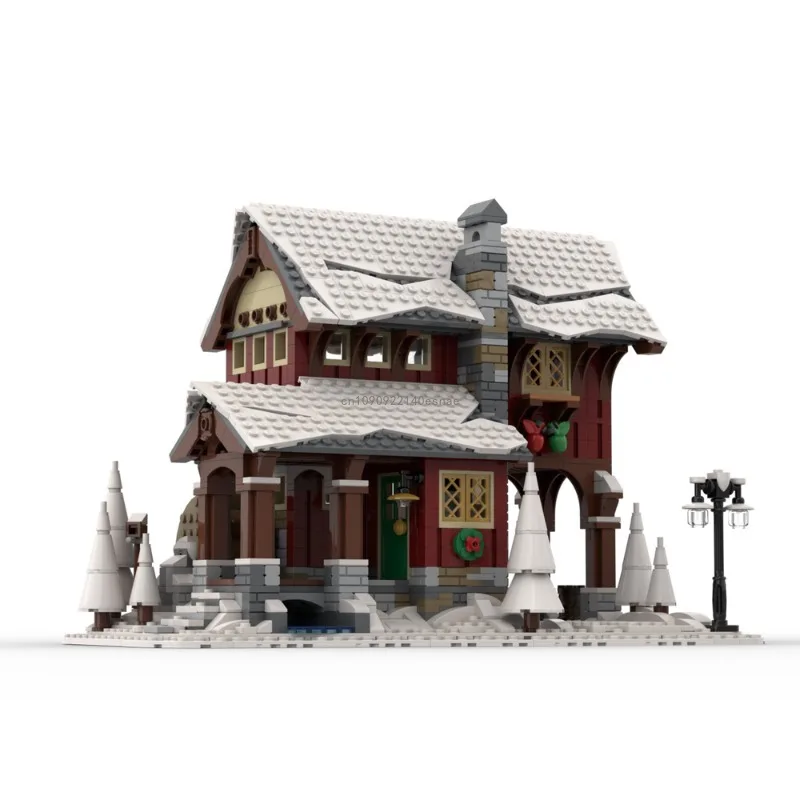 New 1487Pcs Modular Winter Village Cider Mill Moc Building Blocks Bricks Assembly Toys Kids Birthday Christmas Gifts