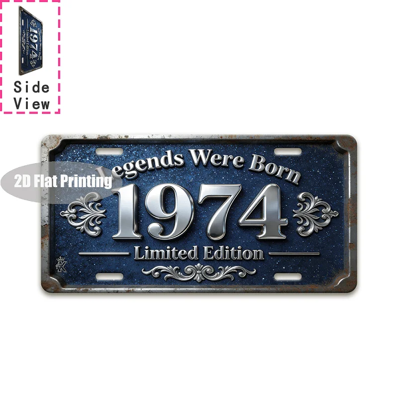 Tin Sign - Vintage Durable Metal Plaque Wall Decor, Home Office Bar Man Cave Kitchen City Birth Year License Plate Wall Art