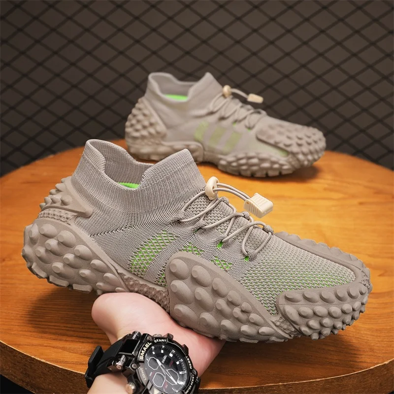 2026 New Men's Unique Tire Sole Sneakers Knit Sock Style Casual Shoes Breathable Streetwear Fashion Shoes