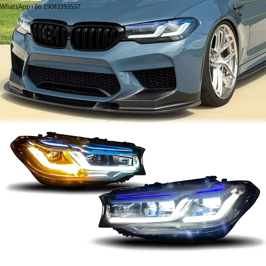 

Фары LHD G30 F90 PRE LCI с лазерным модулем и бело-желтыми переключателями в стиле M5 для BMW 5 серии G30 G38 2017-2020
