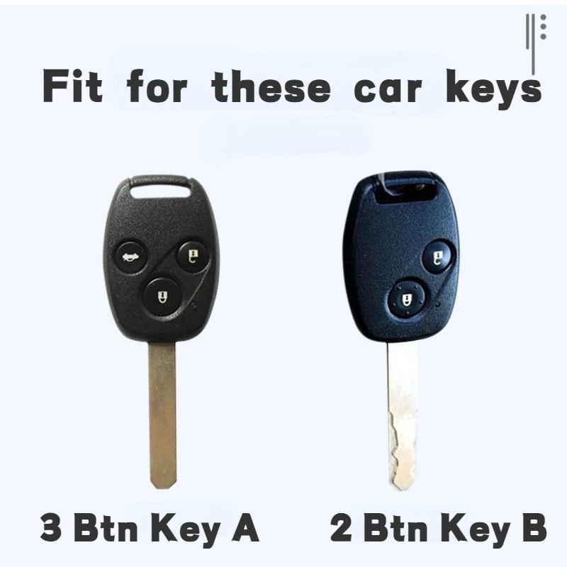 Key Fob Cover with Keyring for Honda 2003-2012 Accord 2006-2013 Civic 2005-2006 CR-V Pilot Fit Odyssey Ridgeline Smart Key