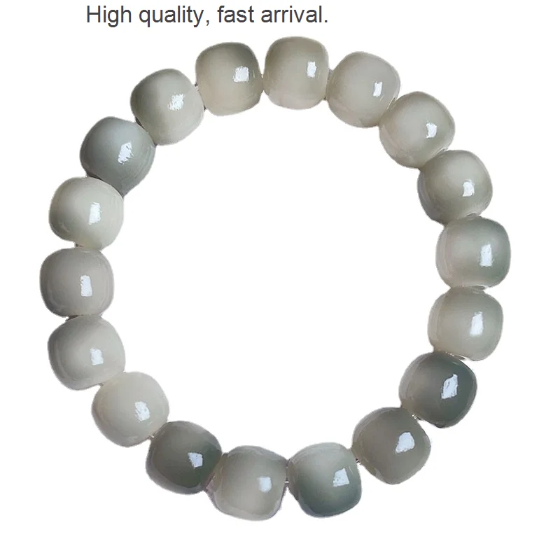 

Bracelet Gradient Bodhi Men's Hand Toy Crafts Old Barrel Buddha Beads Pliable Temperament White Jade Bodhi Root Bracelet Women's