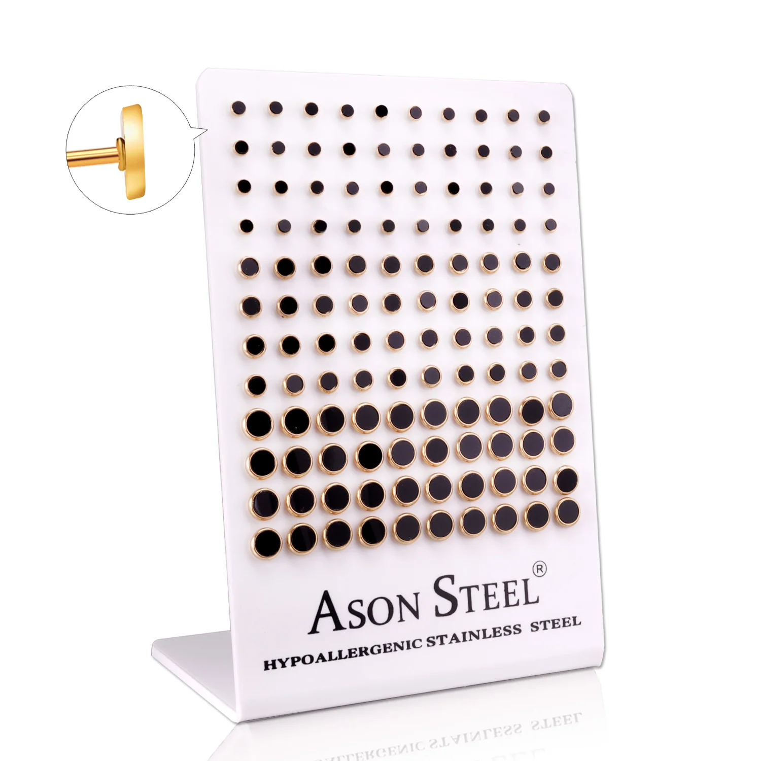 ASONSTEEL Wholesale 60Pairs/lot Shell Stud Earrings Gold Color Earrings Jewelry Gift,High Quality