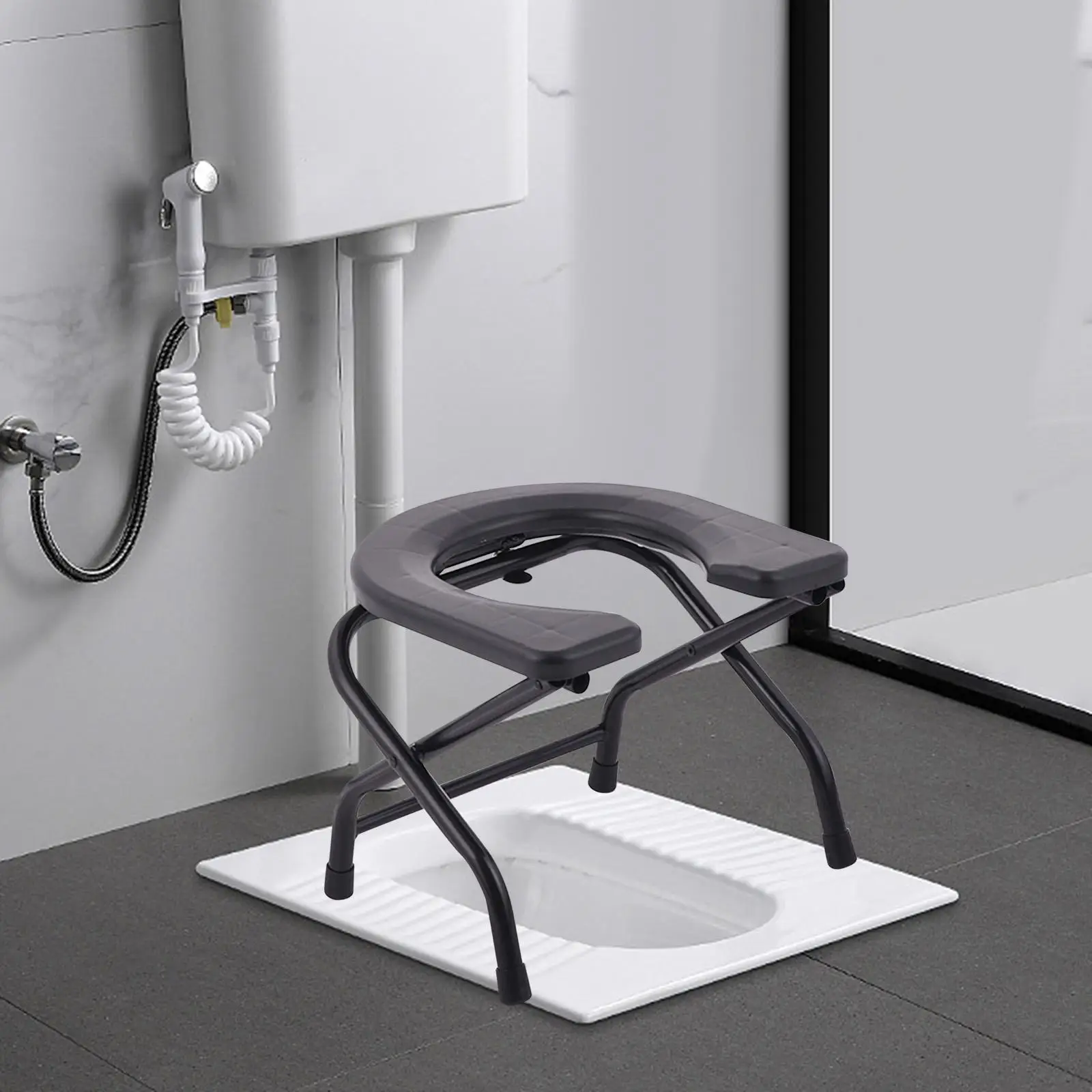 Portable Stainless Steel Toilet Seat for Seniors - Foldable And Convenient Design
