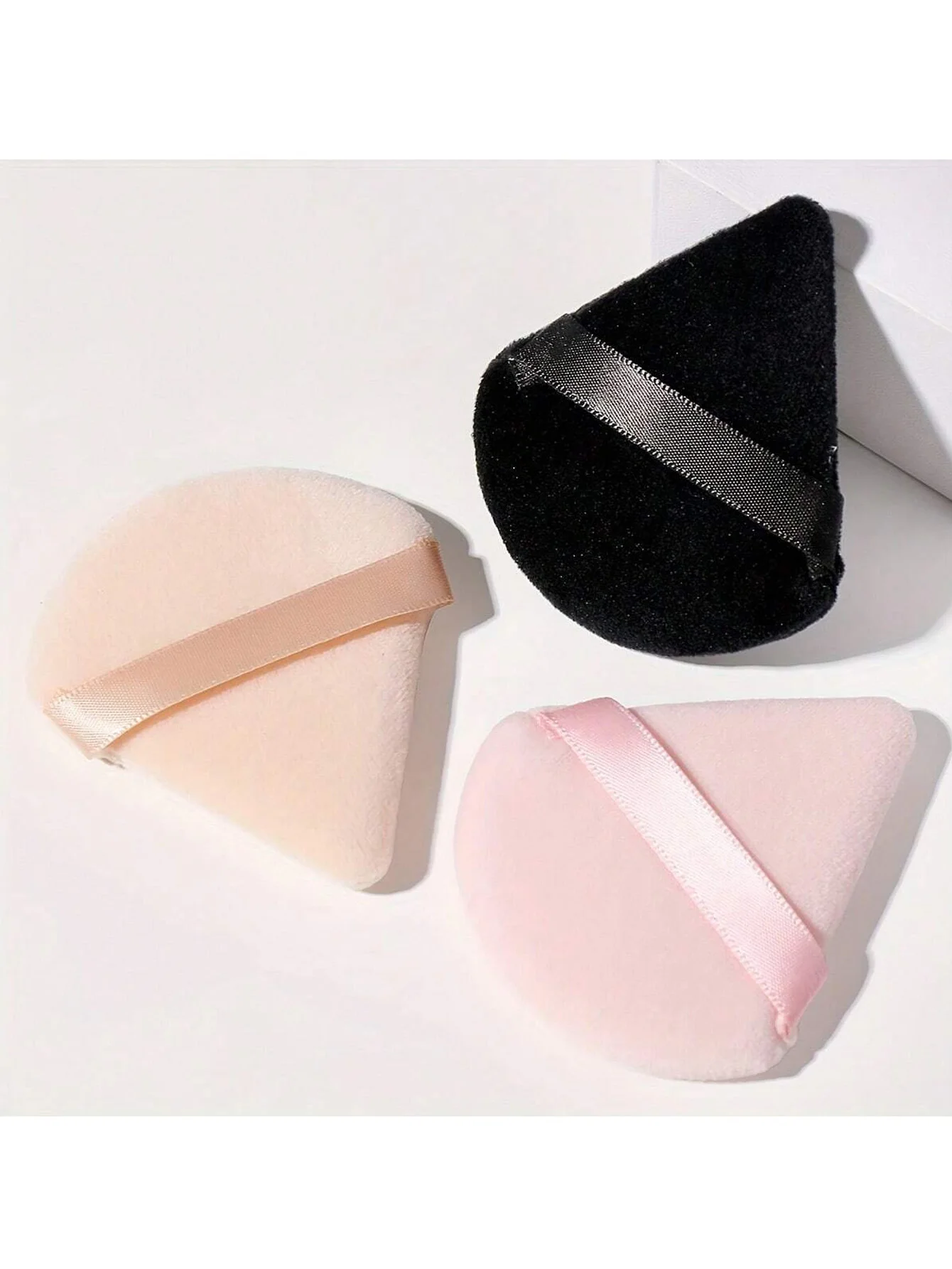 1Pcs/3Pcs Triangular Powder Puff Setting Powder Makeup Sponge Fan-Shaped Powder Compact Finger Cushion Puff