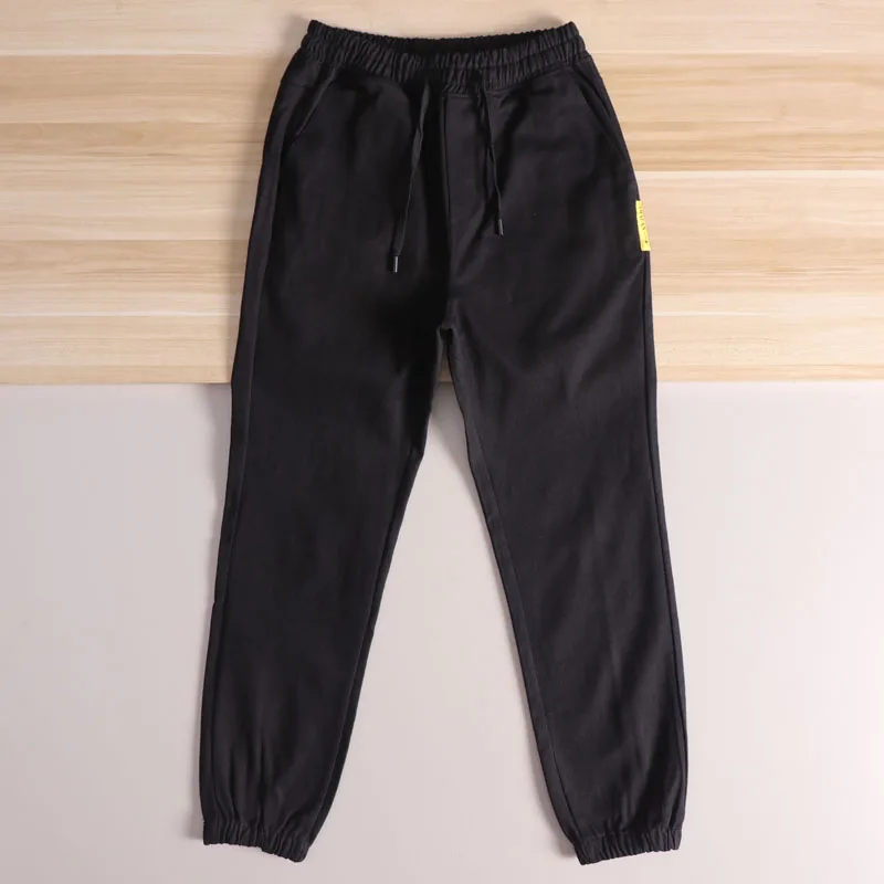

Comfortable Breathable Men's Casual Pants Dstring Elastic Waist Cuffed Versatile Autumn Cotton Straight Leg Color