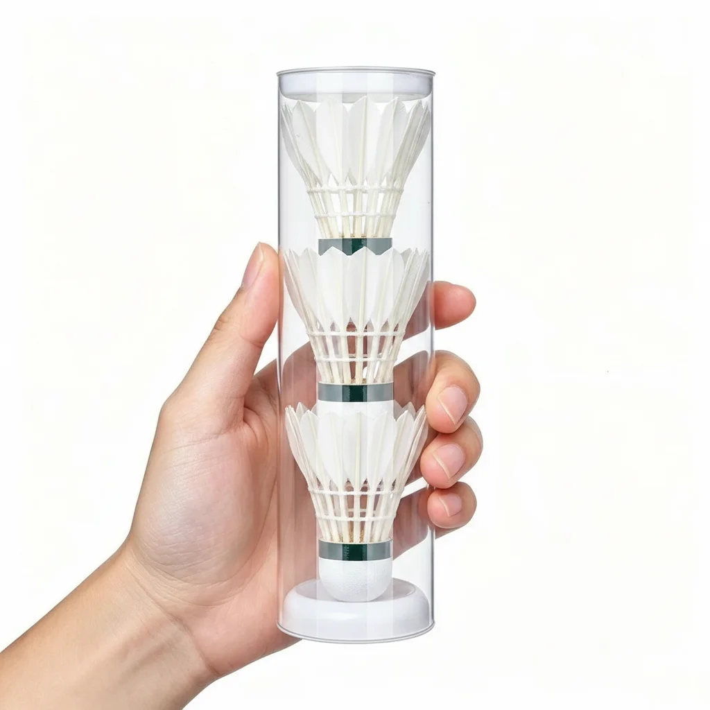 Acrylic Badminton Ball Holder Transparent Compact Shuttlecock Organizer Tube Lightweight Training Practice