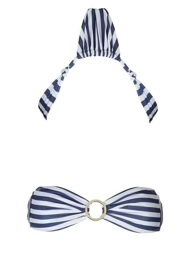 

ZRTAK сексуальные бикини-бандо для женщин, полосатый купальник, пляжная одежда, купальный костюм, комплекты бикини с высоким вырезом, купальник с эффектом пуш-ап