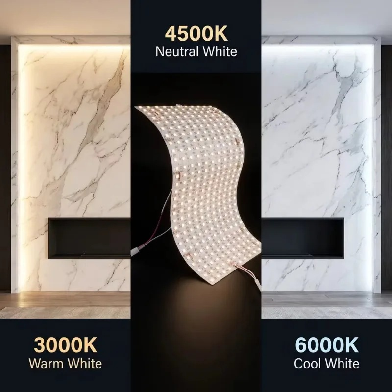 High-efficiency indoor flexible transparent LED lamp, dimmable white two-color flexible LED lamp, translucent countertop