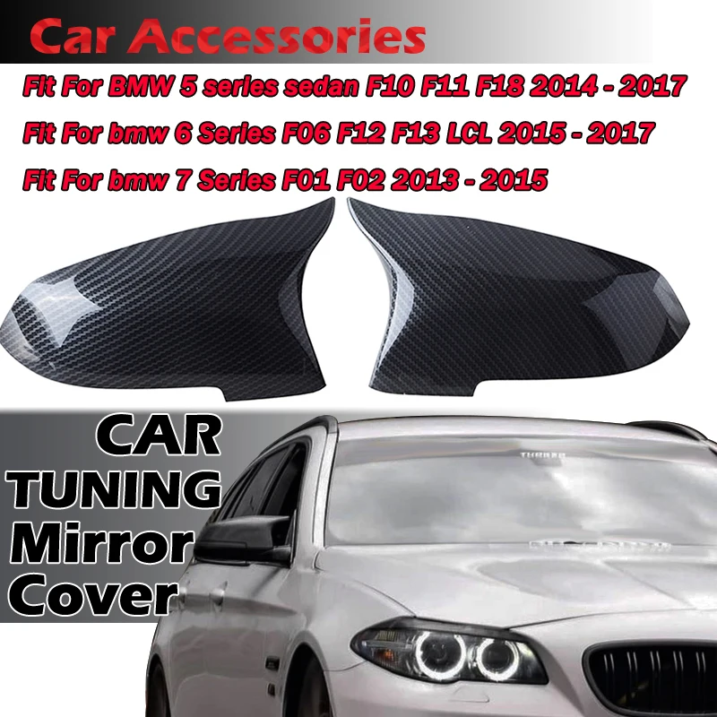 

Rhyming Rearview Mirror Cover Wing Side Mirror Cap Fit For BMW 5 6 7 Series F10 F11 F18 LCI 2014-2017 F07 F12 F13 F06 F01 F02