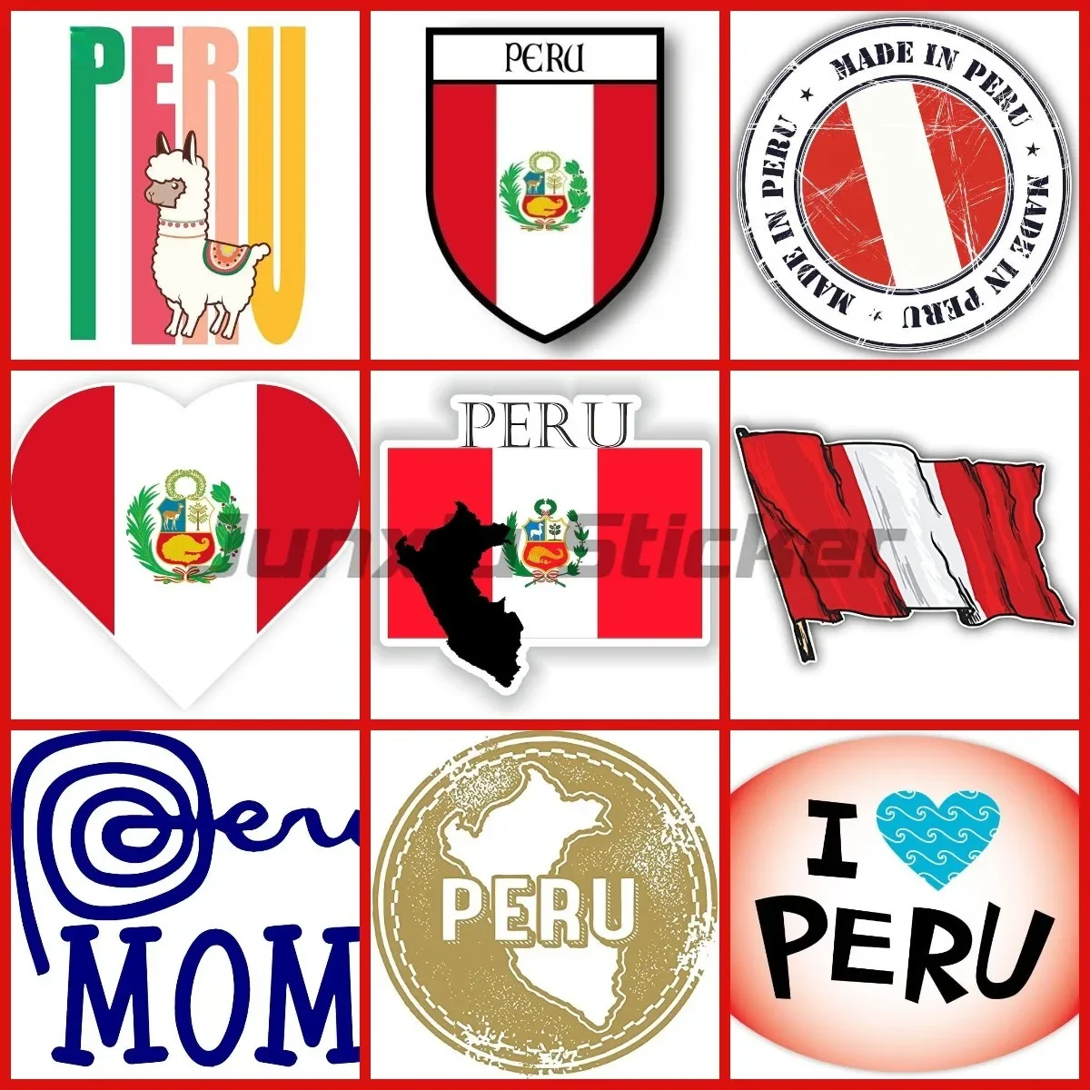 

Peru National Flag Map Stickers Car Laptop Helmet Motorcycle Bumper Van Bicycle Window Wall Room Racing Decals Customizable