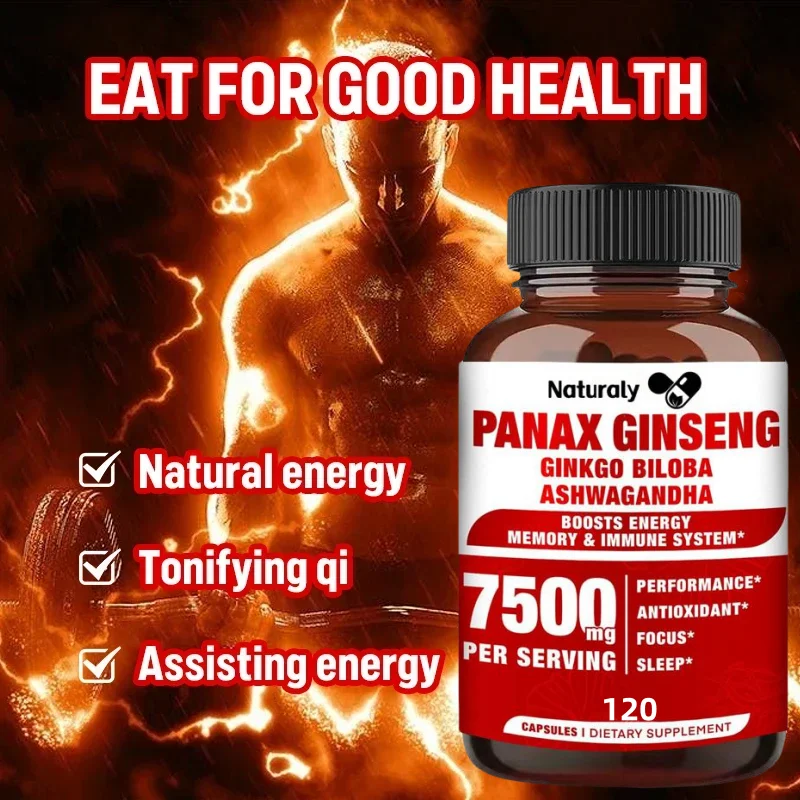 Korean Red Ginseng Capsules - Supports Increased Energy, Mood, Stamina & Performance, Muscle Strength, Ginseng Supplement