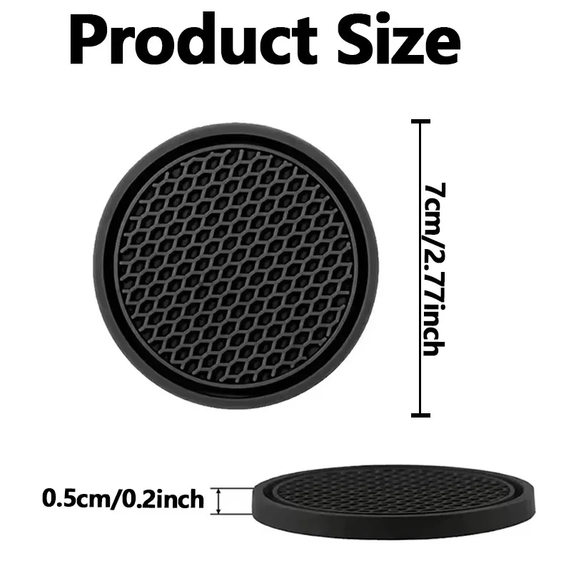 6/12PCS 7cm*7cm Universal Car Cup Holder Silicone Coaster Anti Slip Cup Insert Mat Waterproof Drink Holder Pads