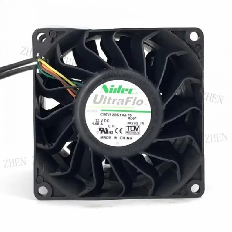 

Y ДЛЯ NIDEC C80V12BS1AJ-70 8089 DC12V 4,68A 8 см большой воздушный поток жестокий охлаждающий вентилятор