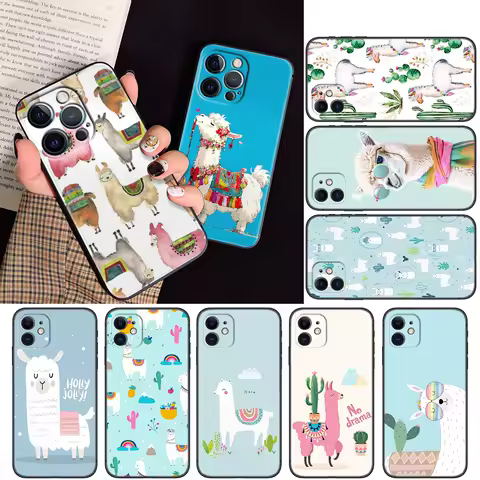 alpaca animal Soft Silicone Case for Samsung A71 A72 A73 A81 A82 A91 S20 Fe Lite S21 S22 S23 S30 Ultra