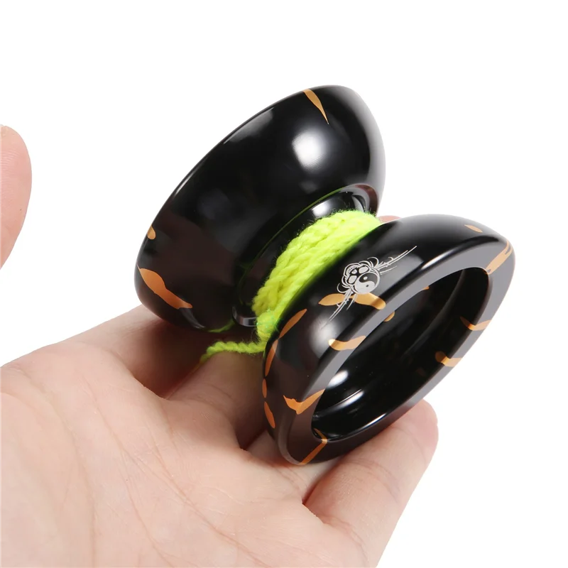 

ABJL-Magicyoyo N11 Alloy Aluminum Professional Yoyo Unresponsive Yoyo Ball (Black Golden) Bag, Glove 5 Strings