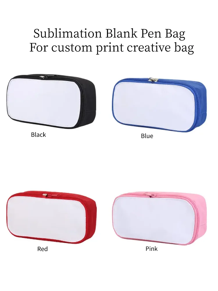 Sublimation Blank Pencil Bags Students Canvas School Bag Heat Transfer Cosmetic Pencil Case Bag For Customized Logo