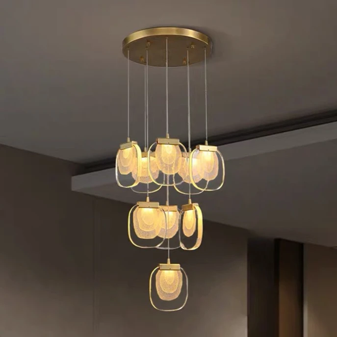 Italian style crystal glass chandelier luxury bar bedside stairs postmodern creative simple chandelier.