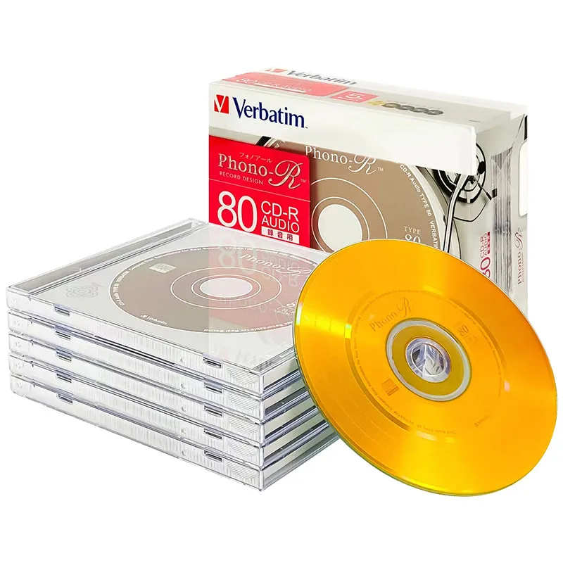 Discos de Audio CD-R Verbatim Music Disc, 80 Minutos, 700 MB, 52X, 5 Unidades por Caja