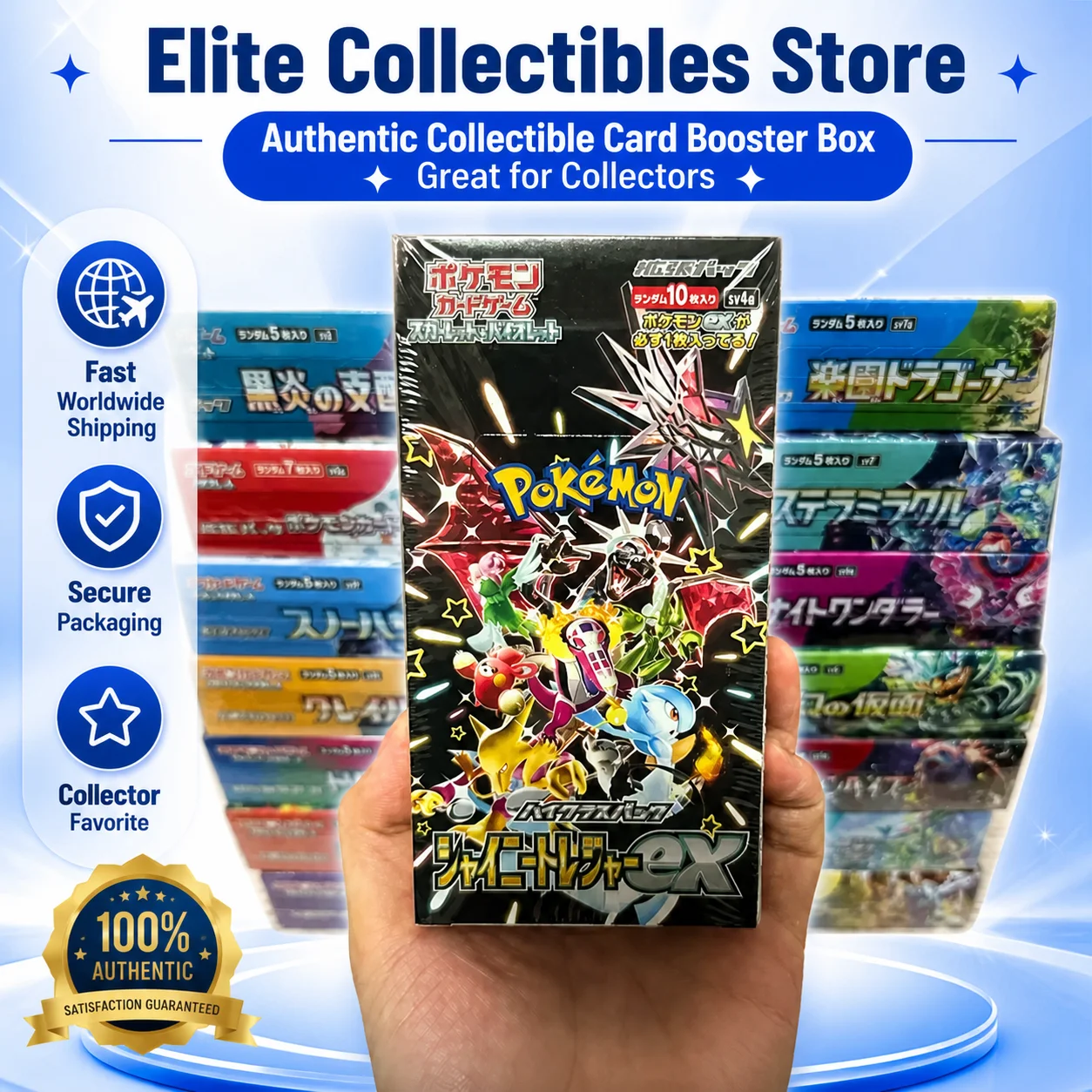 Pokémon Tcg Japanese Sv4a Shiny Treasure Ex Sealed Booster Box Rare Collectible Trading Cards In Stock