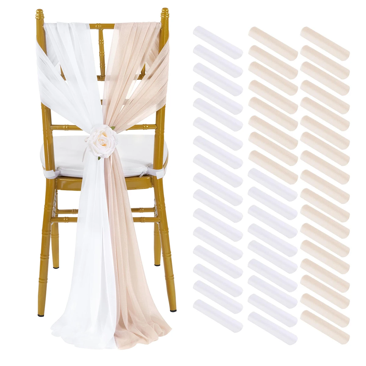 

10/50PCS Chiffon Chair Sashes Wedding Chair Decoration For Wedding Aisle Decorations Party Banquet Event Baby Shower 17x250cm