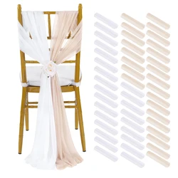10/50PCS Chiffon Chair Sashes Wedding Chair Decoration For Wedding Aisle Decorations Party Banquet Event Baby Shower 17x250cm