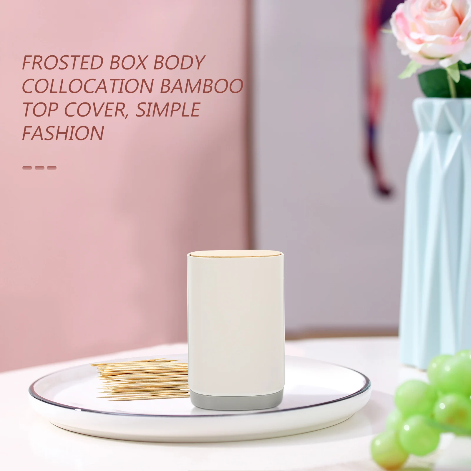 

Automatic Floss Box Toothpick Container Portable Pop up Grey Small Picks Travel Household ganizer 300ml Capacity Easy Clean