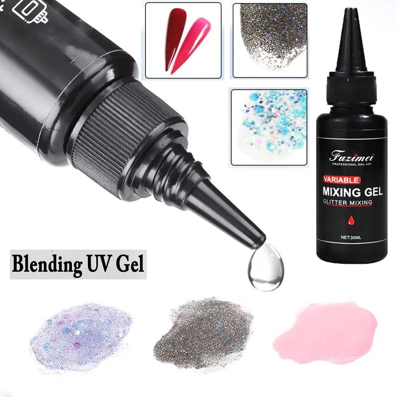 

30ml/bottle Nail Blending Glue Soak Off UV LED System Mixing Gel For All Kinds Of Nail Art Glitter Sequin Manicure Mix Blend Gel