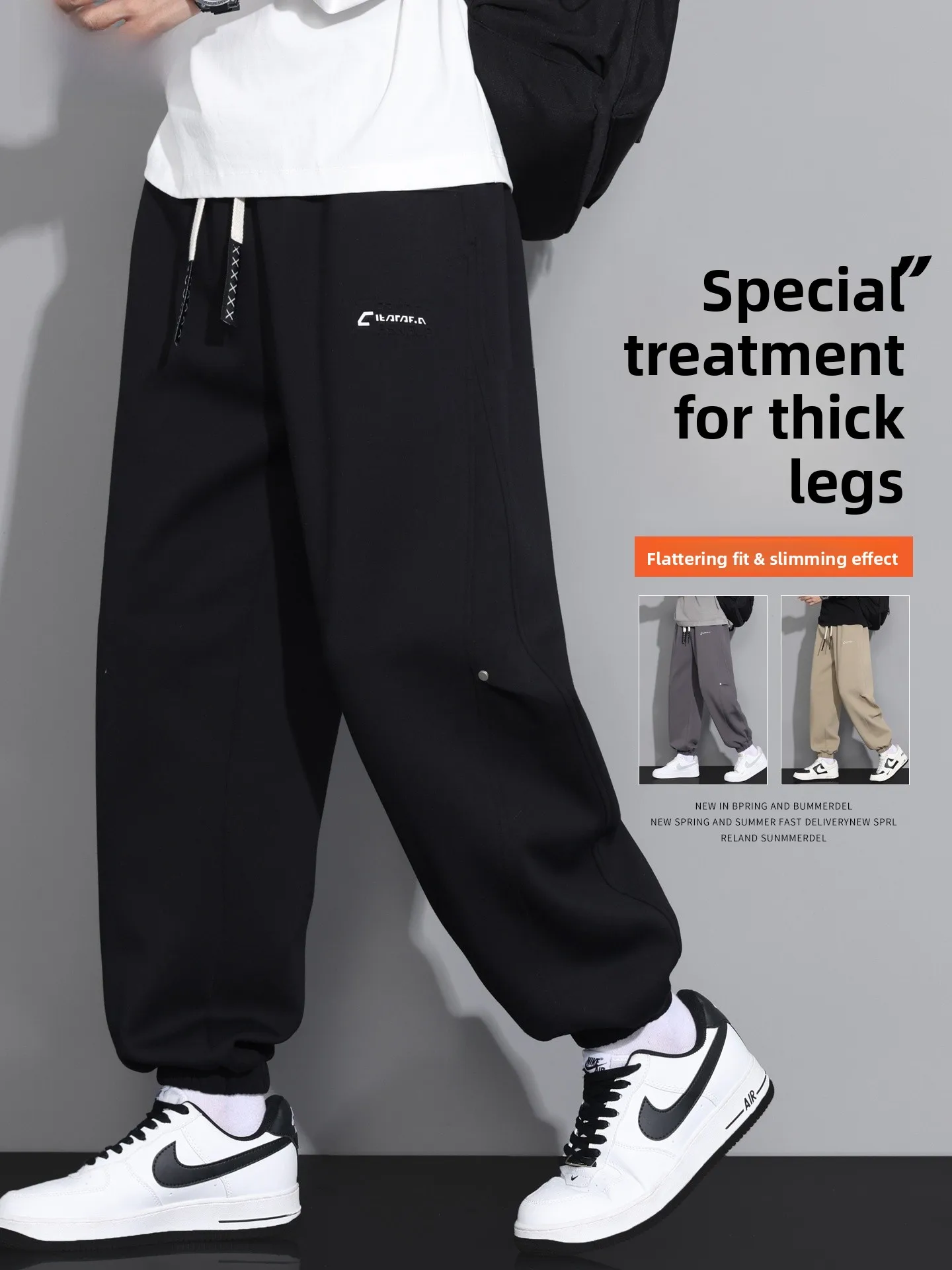 

Свободные повседневные брюки для мужчин, весна-осень, большие размеры, в стиле Харадзюку, молодежные, модные, из полиэфирного волокна