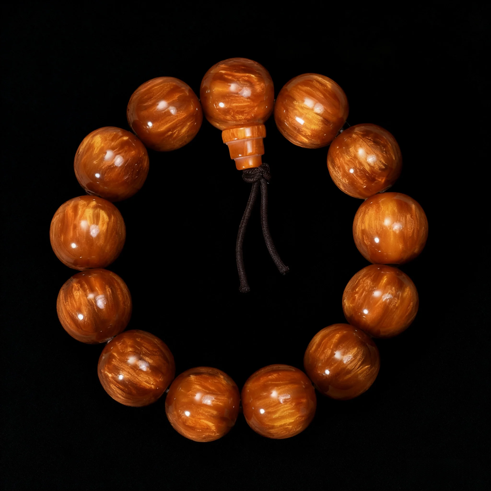 

Gold Wire Sea Willow Bracelets Buddhist Prayer Beads for Men Women Couples Collectible Synthetic Beaded Bracelets Gifts