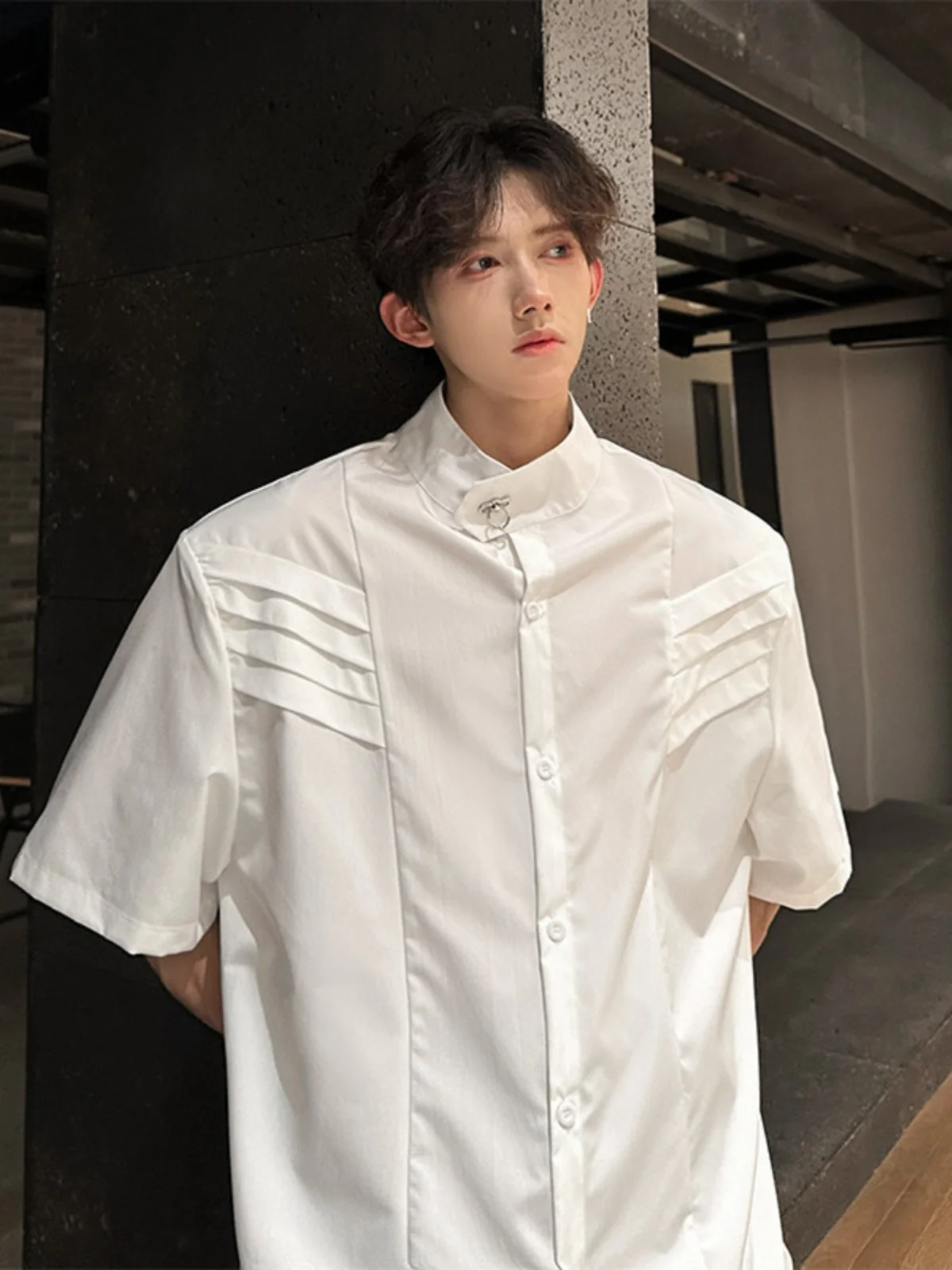 

Свободный мужской длинный све илт-стойка с воротником-стойкой Jaet Деконструированный дизайн Премиум Sensation Youth Faion Полиэфирное волокно Лето...