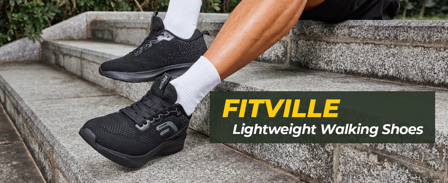 FitVille Men Wide Width Running Sneakers, Breathable Light Athletic Training Shoes, Comfort Wide Footwear for Swollen Feet, Diabetic Feet