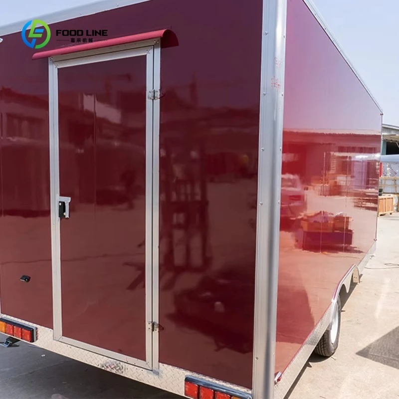 Camión de comida móvil, Pizza, café, barbacoa, comida rápida, remolque callejero con equipo de cocina, estándar de EE. UU.