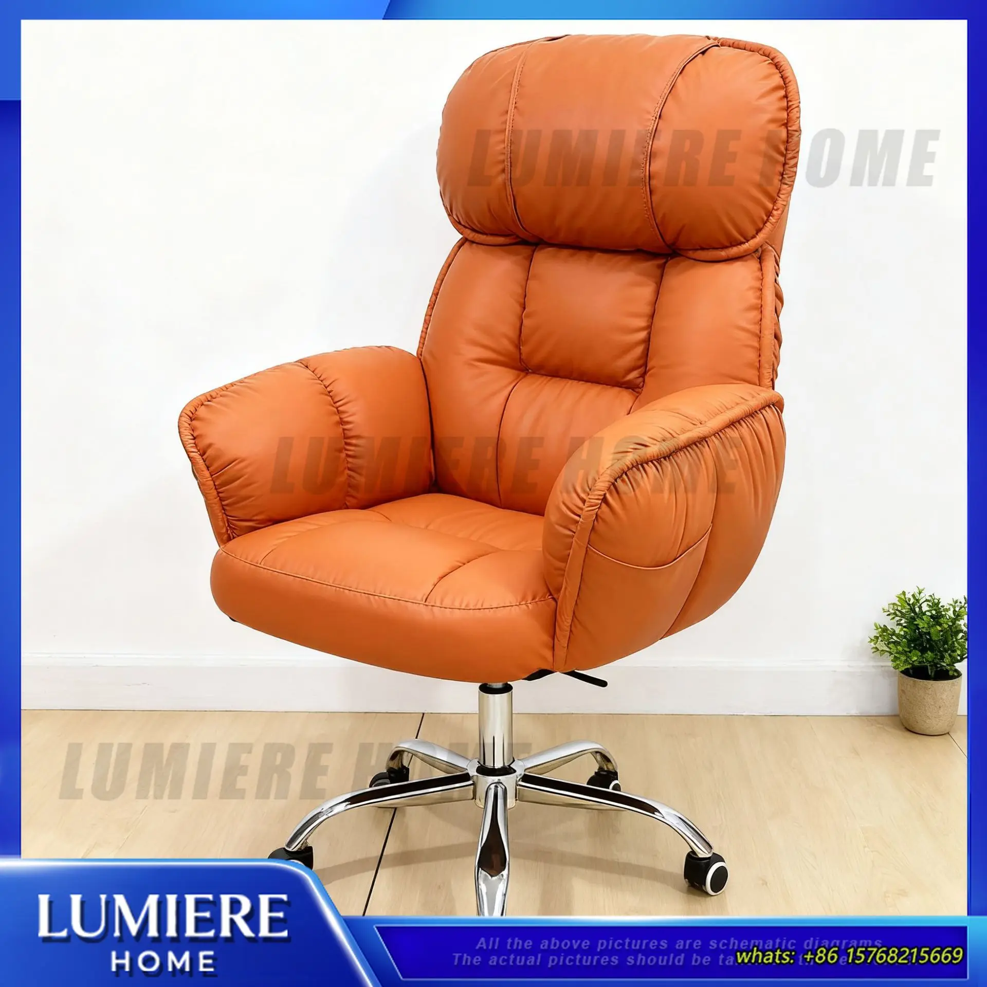 Comfortable Office Chair for Home Computer Gaming Ergonomic Reclining Desk Chair with Backrest Easy Assembly Long Sitting