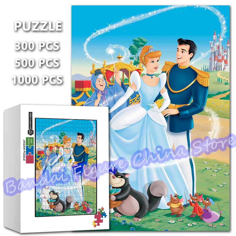 Cinderella Jigsaw Puzzles Disney Princess Movies Print Puzzle Birthday Christmas Gifts for Kids Intelligence Educational Toys