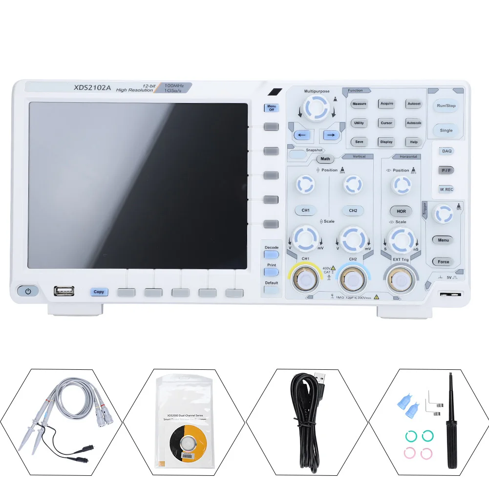 High Accuracy Oscilloscope XDS2102A 100MHz High Resolution  Digital Oscilloscope  Decode
