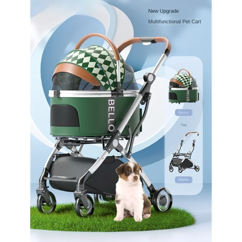 

Foldable Pet Stroller for Outdoor Activities, Separable Dog Carrier Trolley for Corgi and Other Medium to Large Dogs