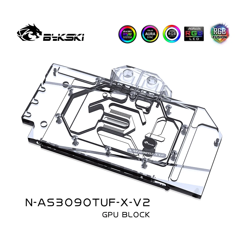 Bykski Water Block Use for ASUS TUF RTX 3070TI 3080 TI 3090 O10G GAMING GPU Card / Copper Block / Backplate