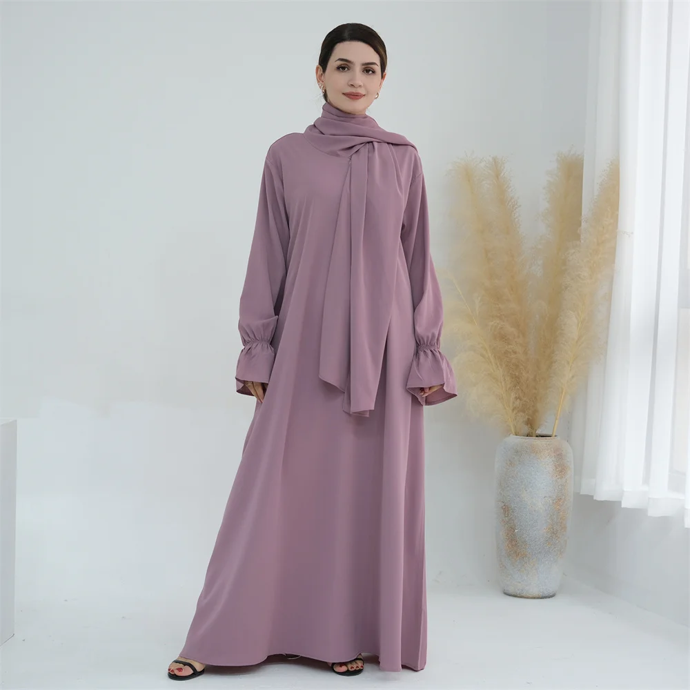 

2024 New Elega Eid Modest Khimar Abaya Dubai Luxury Muslim Islam Arabic Abayas For Women Kaftan Hijab Dress Robe Femme Musulmane