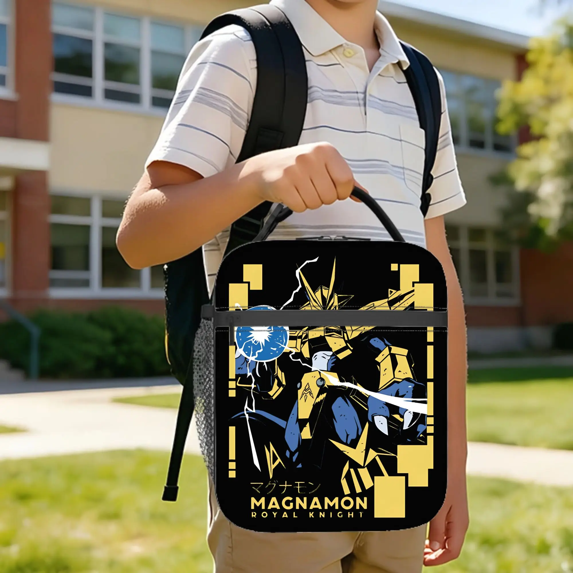 digimon royal knight magnamon Insulated Lunch Bags Large  Meal Container Thermal Bag Tote Lunch Box Beach  Outdoor Men Women