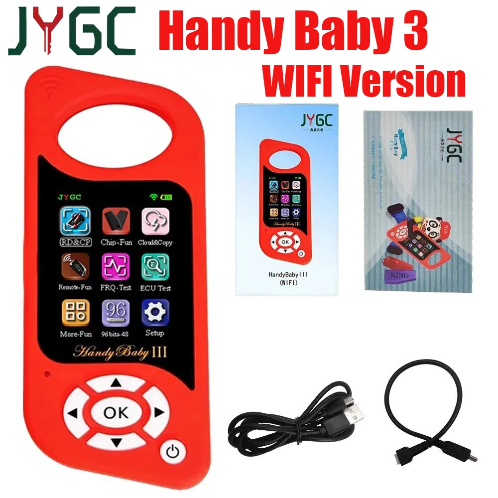 Newest JYGC Handy BabyIII Auto Key Programmer Handy Baby 3 Free 96bit 48 Funtion for VW Cars 46/47/48/King/Super Red Chip