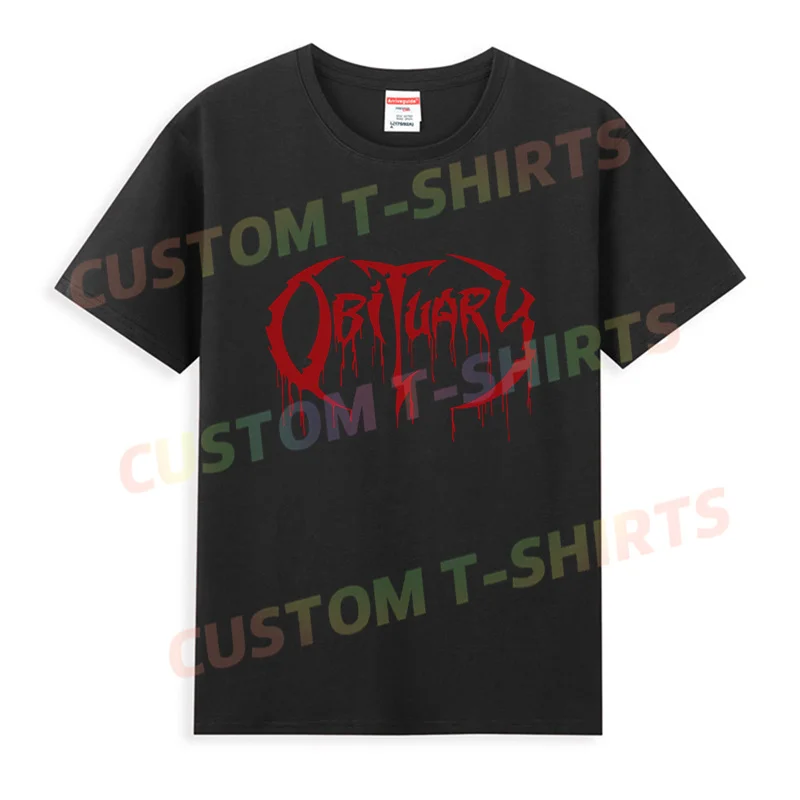 

2024 Men T Shirt Casual Obituary Logo T-shirt Graphic Summer Sports Tops Short Sleeves 100% Cotton Streetwear S-3XL Cool Tee