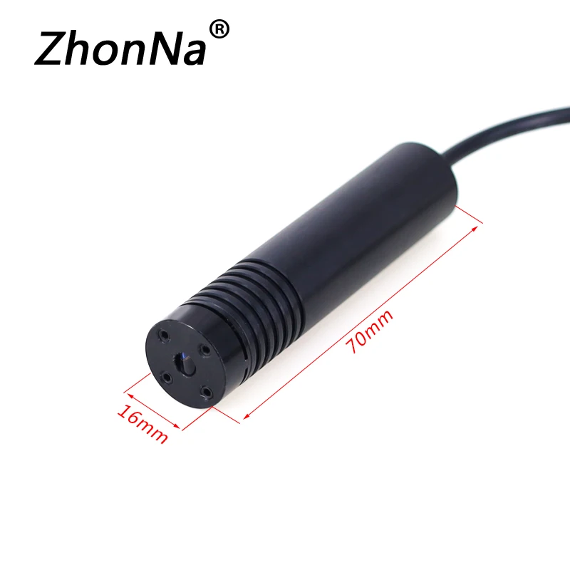 638nm Red, Straight Line Laser Module, DC 5521 Line Glass Lens, Industrial Diameter 16mm Optical Instrument, DC Iine 1m, Adjusta